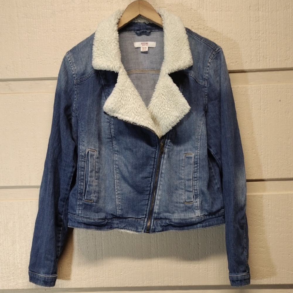 Denim Jacket with Sherpa Collar XL